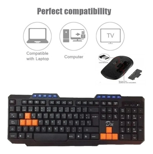 Kit Combo Teclado Y Mouse Usb Inalambrico Dm304