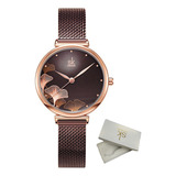 Reloj De Cuarzo Impermeable Con Cinturón De Malla Elegante S