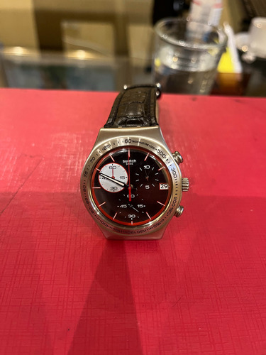 Reloj Swatch Irony Crono Red Malla Negra Original