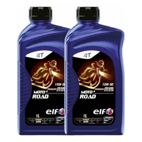 2 Litros Aceite Elf Moto 4 Road 15w50 Semisintético Moto 4t