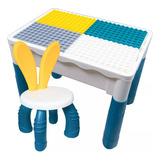 Mesa Lego Para Niños Juego Infantil Con Silla Mas Legos