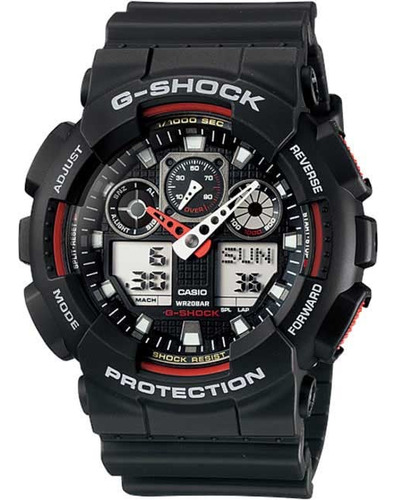 Relógio Masculino G-shock Preto Vermelho Casio Digiana + Nf