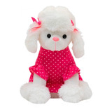 Cachorro Poodle Vestido Pink 35.5cm  Pelúcia