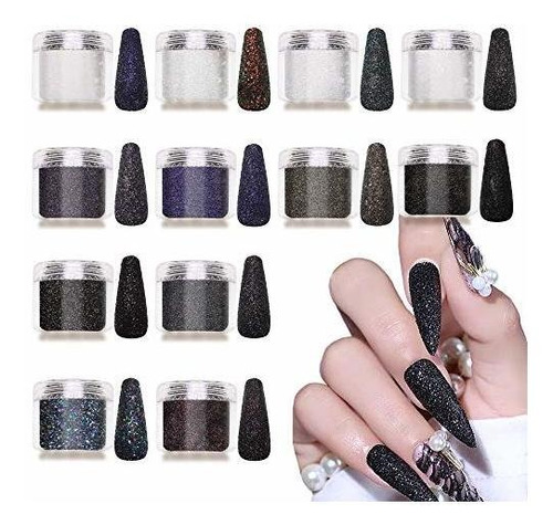 Brillantinas - Laza 12 Colors Nail Glitter Powder Shining Su