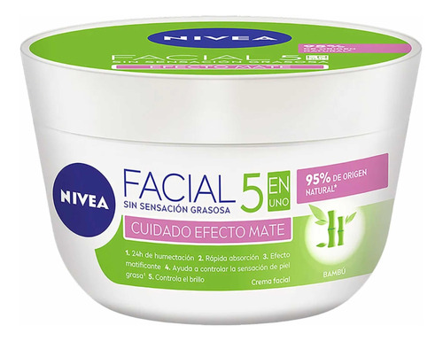 Crema Facial Matificante Hidratante Nivea 5 En 1 Mate 200ml