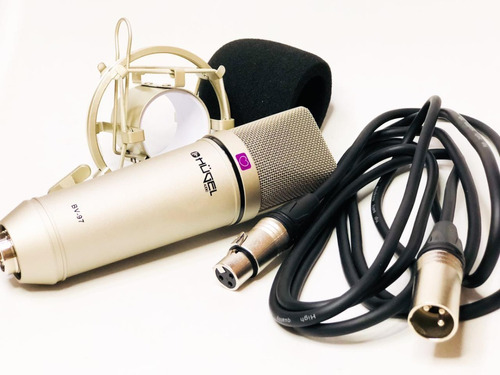 Microfono Condenser Hugel Bv97 Con Cable Araña Y Windscreen 