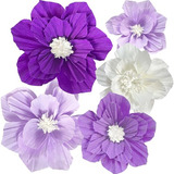 Flores Artificiales Púrpuras 3d Para Decoración De Pared