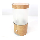 Velador Lampara Mesa De Luz Tubo 12x24cm Madera Moderno Deco