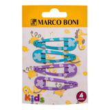 Kit 4 Presilhas De Cabelo Tictac Print Linha Kids Marco Boni