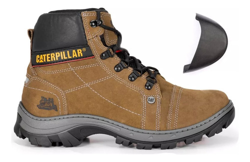 Bota Borcegos Caterpillar Cuero Con Punta De Acero Flexible