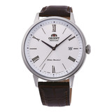 Reloj Orient Classic De Cuarzo Con Esfera Plateada Para...