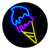 Letrero De Neón Helado,decorativo Led De Neón Largo 43 Cm