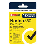 Antivirus Norton 360 Premium 75gb 10 Dispositivos 1 Año