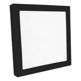 Star Bright / Shine Painel Plafon Led Sobrepor Quadrada 25w Borda Preta Bivolt Cor Branco Frio 6500k