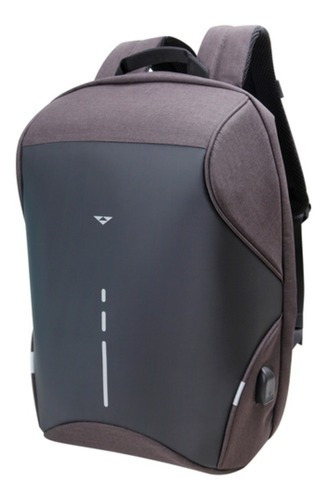 Mochila Para Laptop Backpack Con Usb Supra Color Negro/gris Diseño De La Tela Nylon