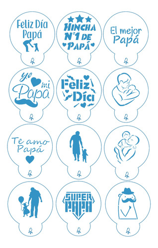 Stencil De Repostería Para Galletas Alfajores Día Del Padre