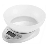 Balanza Digital De Cocina Con Bowl 1 Gramo A 5 Kg Color Blanco