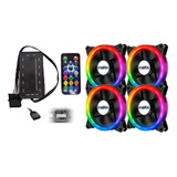 Kit De 4 Ventiladores Rgb Y Argb Power Group