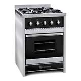 Cocina Tst Chiara A Gas/eléctrica 4 Hornallas  Negra Puerta Con Visor