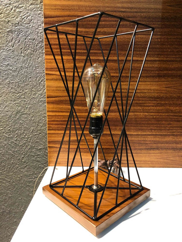 Lámpara Moderna Para Buró De Herrería Con Foco Retro.