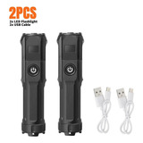 Lanterna Usb 500m Alcance Super 2pcs Choque Defesa Portátil