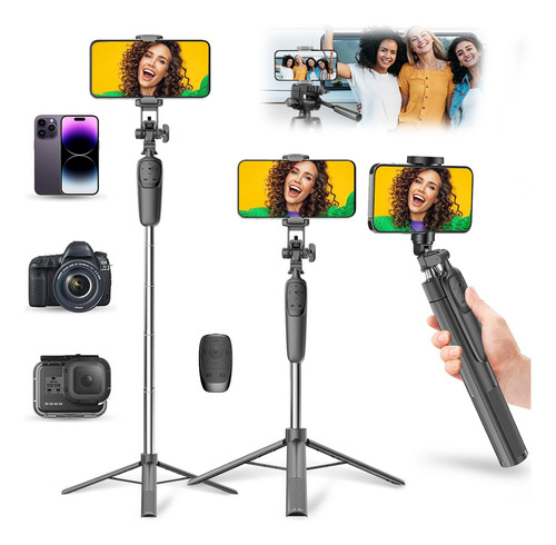 Trípode Selfie Stick Portátil C/ Control Remoto Y Bluetooth 