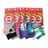 Soquetes Elemento Pack X 6 Pares Niños Talles T1 2 3 4 5