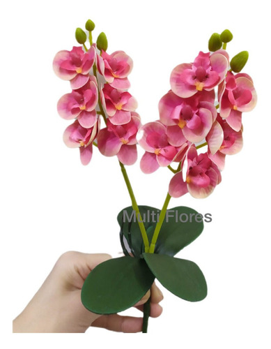 Mini Orquídea 3d Artificial Decorativas C/12 Flor E 4folhas