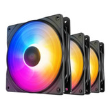 Kit 3 Cooler Fan Gamer Rgb Deepcool Rf120 Rainbow Pwm 120mm