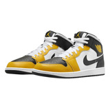 Tenis Nike Air Jordan 1 Mid Hombre Original 27.5 Cm Amarillo