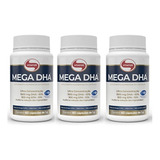 Kit 3x Suplemento Em Cáps Omega 3 Vitafor Mega Dha 60 Caps C Sabor Sem Sabor