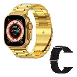 Smart Watch Ultra 9 24k Gold Luxo 5g Tela De 49mm Gigante  