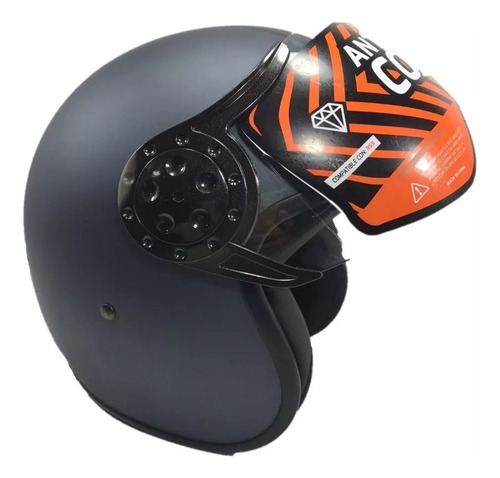 Casco Abierto Hawk 721 Con Doble Visor Solar Gris Mate