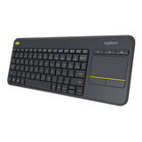 Teclado Inalámbrico Con Touchpad K400 Plus Logitech Color Del Teclado Negro Idioma Español