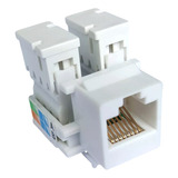 Conector Keystone Rj45 Cat5e Fêmea Branco Seclan C/10 Un Lan