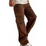 Pantalon Cargo Mom Chocolate Jean Premium Relaxed Hombre