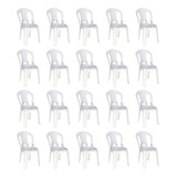 Cadeira Plástica Sem Braço Búzios Branca Tramontina 20un