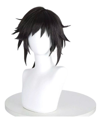 Peluca Demon Slayer Tomioka Giyuu Kamado Cosplay Cabello Neg