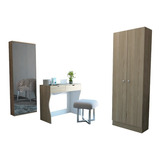 Mueble De Tocador + Zapatero C.espejo + Closet 2p 