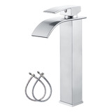 Grifo Monomando Mezclador Cascada Baño Acero Inoxidable 30cm