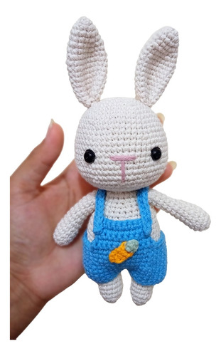 Conejo Amigurumi Con Jardinera- Muñeco De Apego Crochet