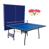 Mesa De Ping Pong Tamaño Oficial Plegable Raquetas Y Pelotas