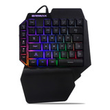 Teclado Gamer Semi Mecânico Single Handed Usb Led Rgb Pc Ps4