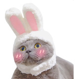 Pascua Cute Bunny Ears Peluche Tocado Gato Blanco Y Ros...