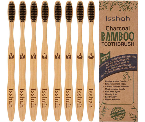 Cepillos De Dientes De Bambú Compostables Naturales, Biodegr