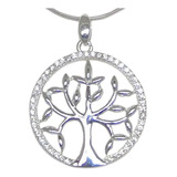 Dije Arbol De La Vida Plata 925 Cubic Zircón 23mm Garantía