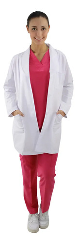 Bata Médica Mujer Blanca Antifluidos Nf