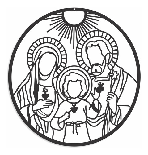 Cuadro Decorativo 3d Sagrada Famila Religiosos Cg 89