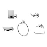 Kit Accesorio Para Baño Peirano Línea 3000  5 Piezas Cromo