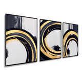 Cuadros Decorativos Economicos Moderno Black And Gold Curves